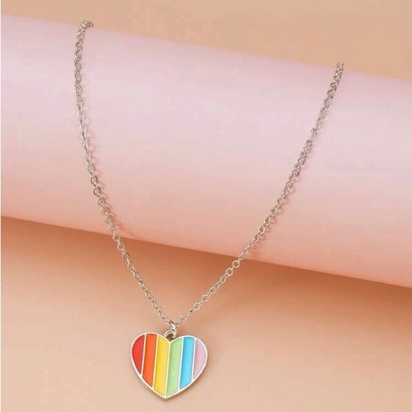 🌈PRIDE Heart Necklace Unisex NWT - Picture 3 of 4
